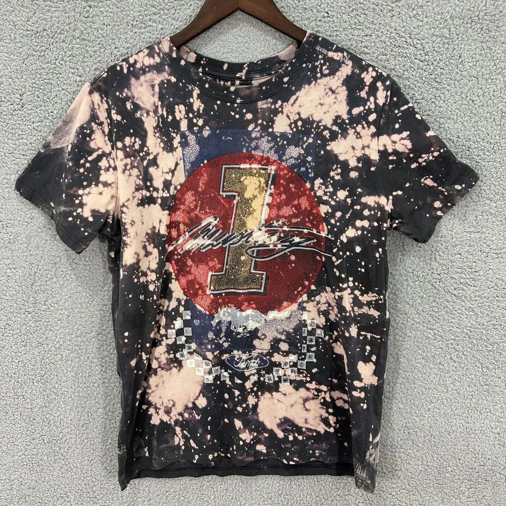 Ford mens shirt Large black tie dye mustang official license short sleeve casual